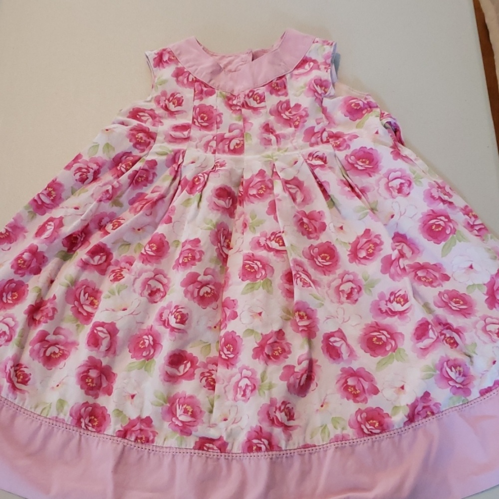 Beautiful pink rosette girls dress